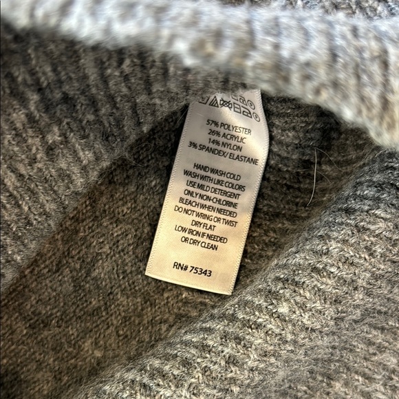 RACHEL Rachel Roy Women's Large Turtleneck Sweater Dress Grey White Colorblock - Picture 3 of 9